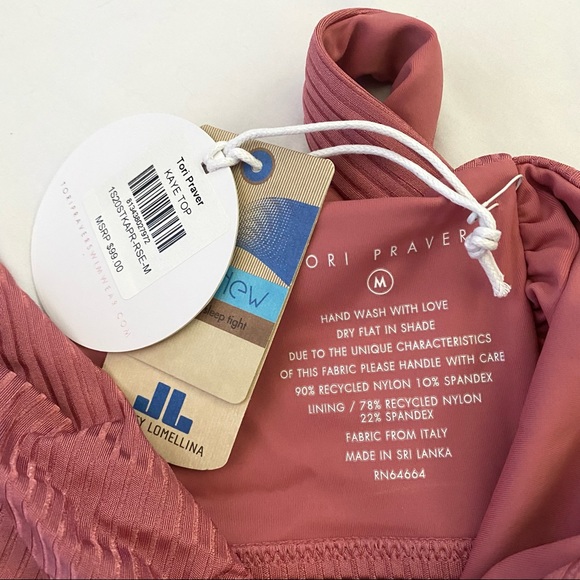 Tori Praver Ribbed Rose Bikini Set, Kaye Top & Marlowe Bottom, NWT - Picture 12 of 16